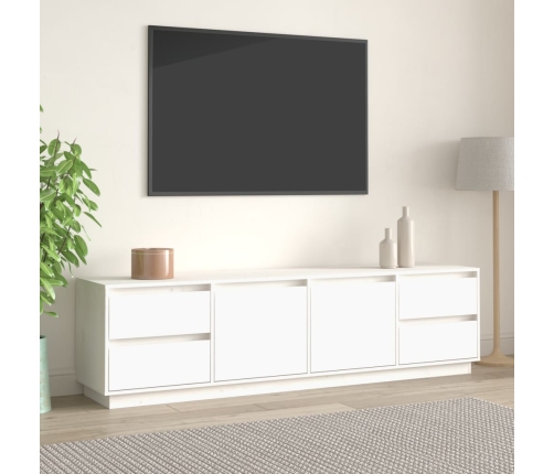 Mueble de TV madera maciza de pino blanco 176x37x47,5 cm