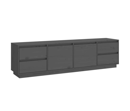 Mueble de TV madera maciza de pino gris 176x37x47,5 cm