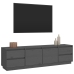 Mueble de TV madera maciza de pino gris 176x37x47,5 cm