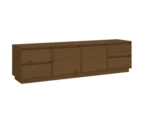 Mueble de TV madera maciza de pino marrón miel 176x37x47,5 cm