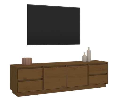 Mueble de TV madera maciza de pino marrón miel 176x37x47,5 cm