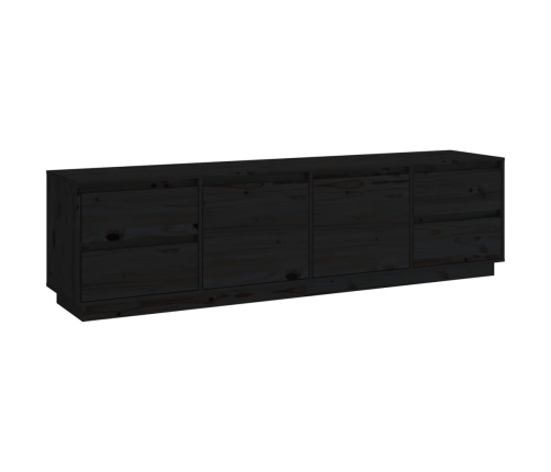 Mueble de TV madera maciza de pino negro 176x37x47,5 cm