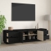 Mueble de TV madera maciza de pino negro 176x37x47,5 cm