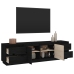 Mueble de TV madera maciza de pino negro 176x37x47,5 cm