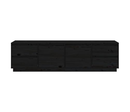 Mueble de TV madera maciza de pino negro 176x37x47,5 cm