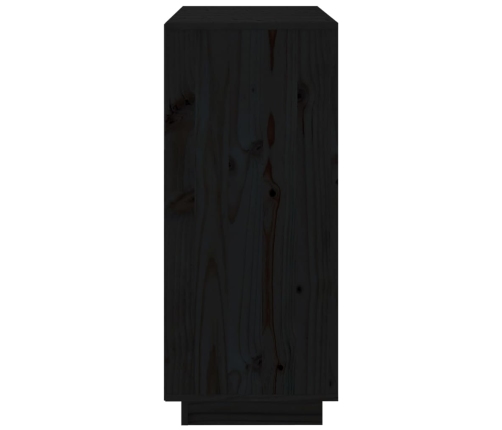 Aparador de madera maciza de pino negro 70x34x80 cm