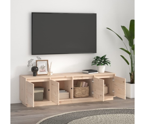 Mueble de TV de madera maciza de pino 156x37x45 cm