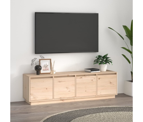 Mueble de TV de madera maciza de pino 156x37x45 cm