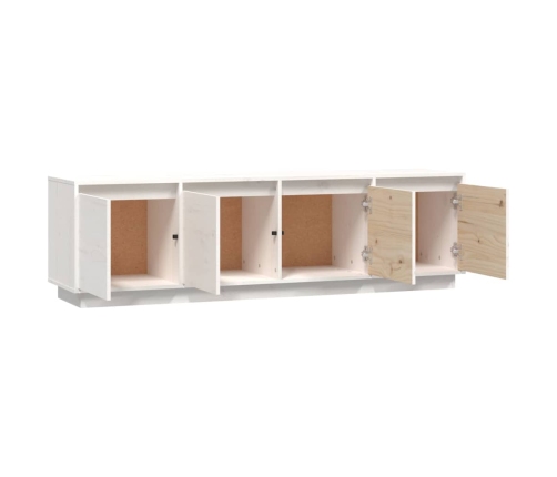 Mueble de TV madera maciza de pino blanco 156x37x45 cm