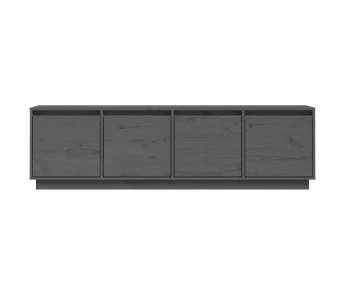 Mueble de TV madera maciza de pino gris 156x37x45 cm