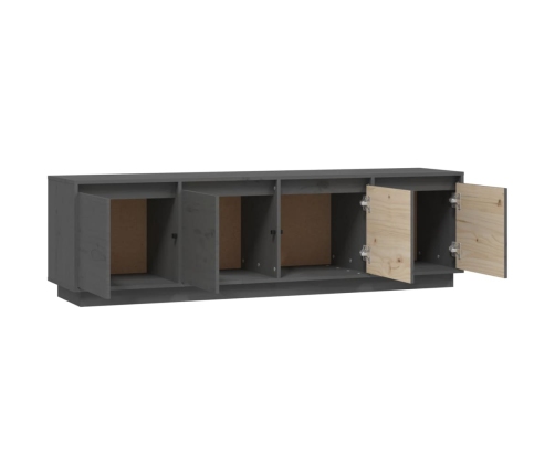 Mueble de TV madera maciza de pino gris 156x37x45 cm