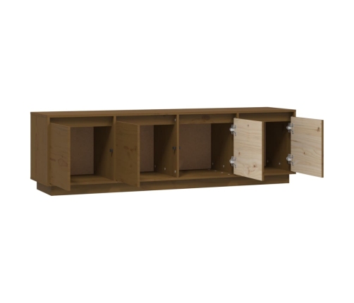 Mueble de TV madera maciza de pino marrón miel 156x37x45 cm