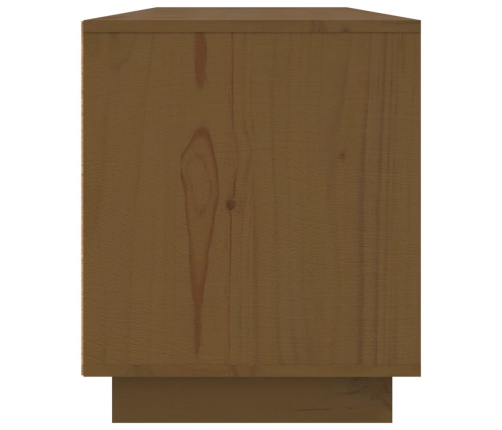 Mueble de TV madera maciza de pino marrón miel 156x37x45 cm