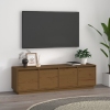 Mueble de TV madera maciza de pino marrón miel 156x37x45 cm