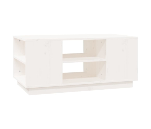 vidaXL Mesa de centro de madera maciza de pino blanco 90x49x40,5 cm