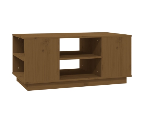 vidaXL Mesa de centro madera maciza de pino marrón miel 90x49x40,5 cm