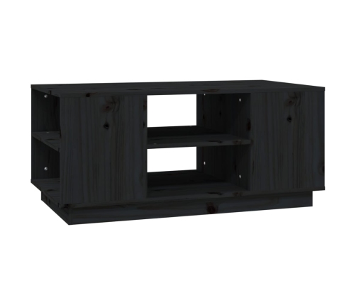 Mesa de centro de madera maciza de pino negro 90x49x40,5 cm