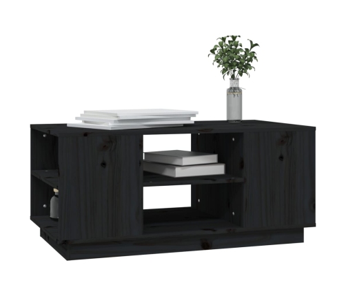 Mesa de centro de madera maciza de pino negro 90x49x40,5 cm