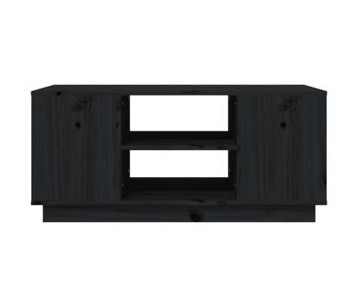 Mesa de centro de madera maciza de pino negro 90x49x40,5 cm