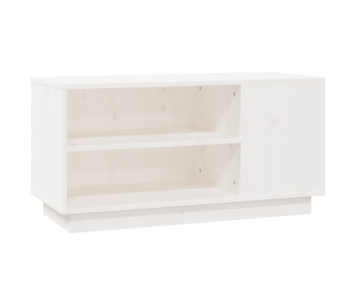 Mueble de TV madera maciza de pino blanco 80x35x40,5 cm