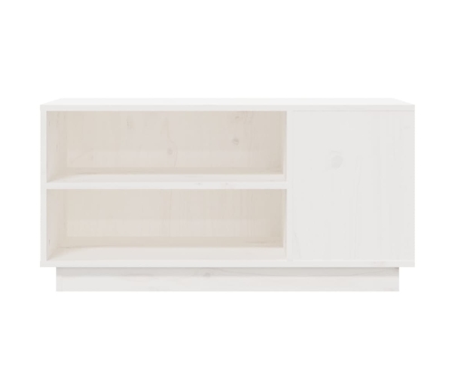 Mueble de TV madera maciza de pino blanco 80x35x40,5 cm