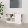 Mueble de TV madera maciza de pino blanco 80x35x40,5 cm