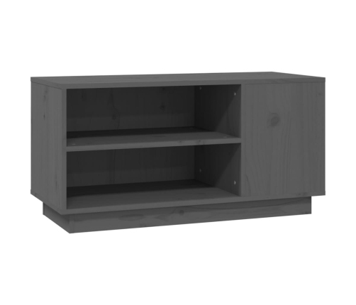 Mueble de TV madera maciza de pino gris 80x35x40,5 cm