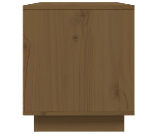 Mueble de TV madera maciza de pino marrón miel 80x35x40,5 cm