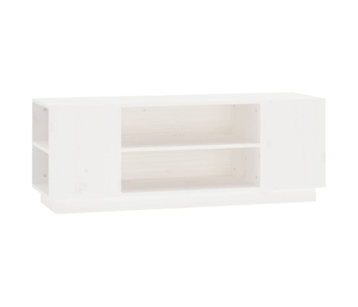 Mueble de TV madera maciza de pino blanco 110x35x40,5 cm