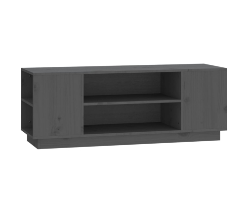 Mueble de TV madera maciza de pino gris 110x35x40,5 cm