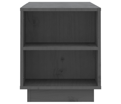 Mueble de TV madera maciza de pino gris 110x35x40,5 cm