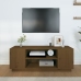 Mueble de TV madera maciza de pino marrón miel 110x35x40,5 cm