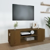 Mueble de TV madera maciza de pino marrón miel 110x35x40,5 cm