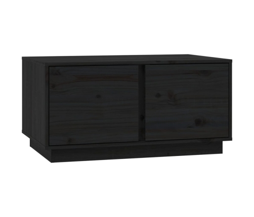 vidaXL Mesa de centro madera maciza de pino negro 80x50x40 cm