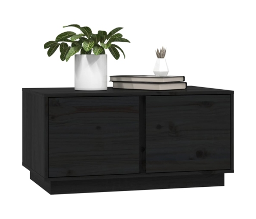 vidaXL Mesa de centro madera maciza de pino negro 80x50x40 cm