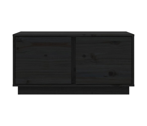 Mesa de centro madera maciza de pino negro 80x50x40 cm