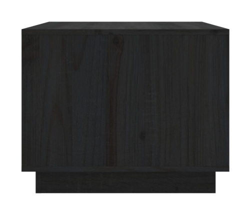 vidaXL Mesa de centro madera maciza de pino negro 80x50x40 cm