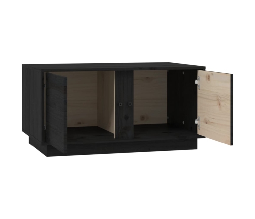 Mesa de centro madera maciza de pino negro 80x50x40 cm