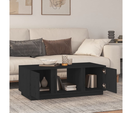 Mesa de centro de madera maciza de pino negro 110x50x40 cm