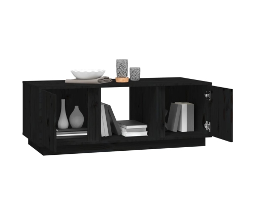 Mesa de centro de madera maciza de pino negro 110x50x40 cm