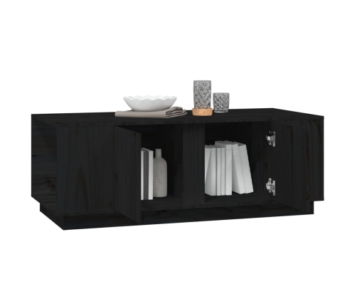 Mesa de centro de madera maciza de pino negro 110x50x40 cm