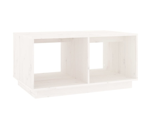 vidaXL Mesa de centro madera maciza de pino blanco 80x50x40 cm