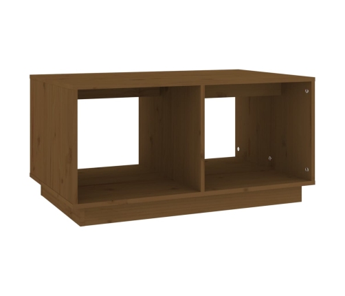 vidaXL Mesa de centro madera maciza de pino marrón miel 80x50x40 cm