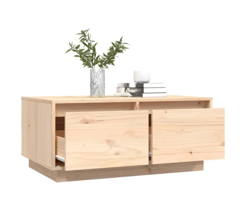 Mesa de centro de madera maciza de pino 80x50x35 cm