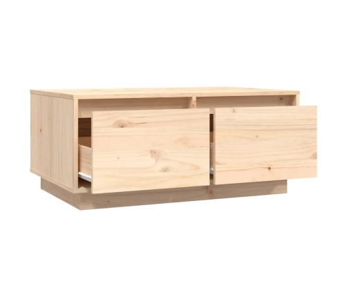 Mesa de centro de madera maciza de pino 80x50x35 cm