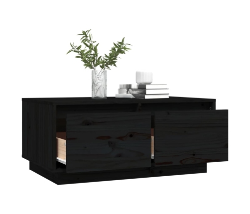 Mesa de centro de madera maciza de pino negro 80x50x35 cm