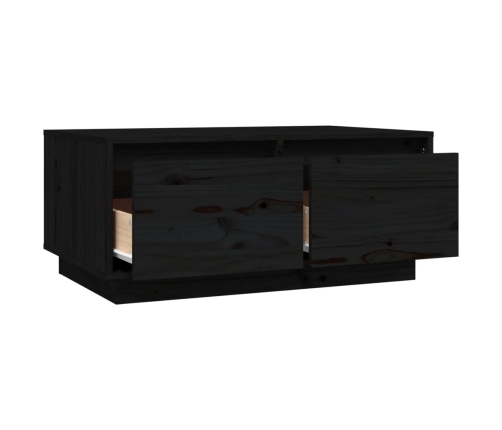 Mesa de centro de madera maciza de pino negro 80x50x35 cm