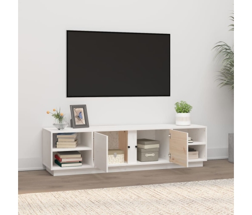 vidaXL Mueble de TV madera maciza de pino blanco 156x40x40 cm