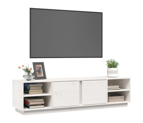 vidaXL Mueble de TV madera maciza de pino blanco 156x40x40 cm