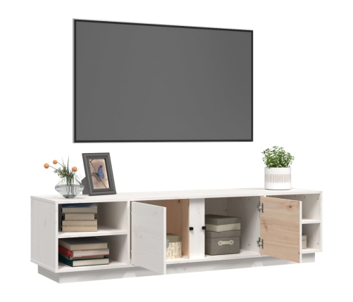 vidaXL Mueble de TV madera maciza de pino blanco 156x40x40 cm